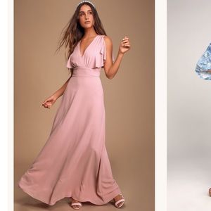 COPY - Lulus mauve flutter sleeve maxi